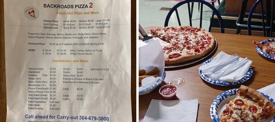 Back Roads Pizza 2 Menu